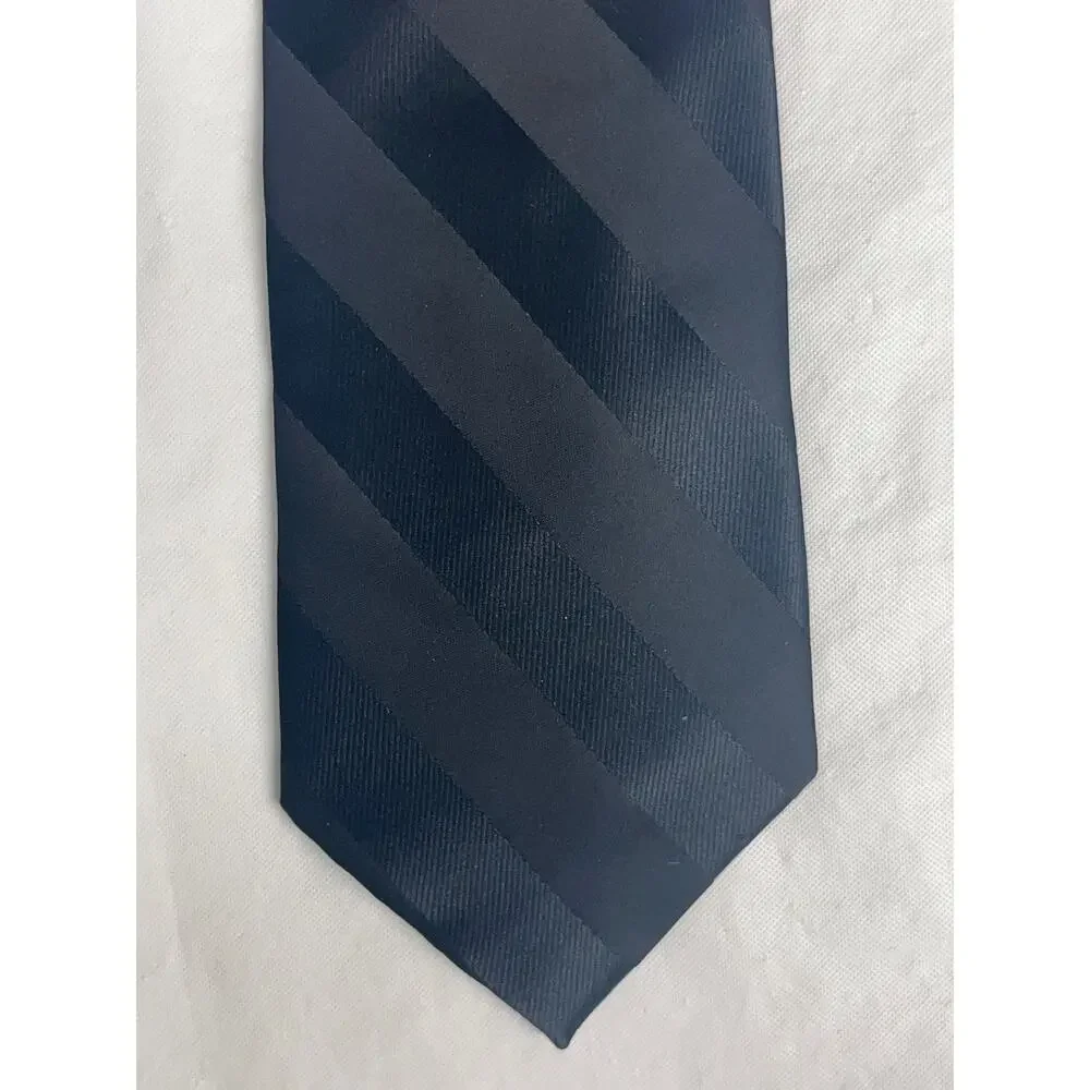 ZENIO Microfiber Tie - Black on Black - Hand Made - Slim Necktie 2.75